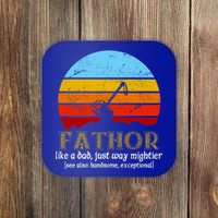 Retro Fathor Like Dad Just Way Mightier Coaster