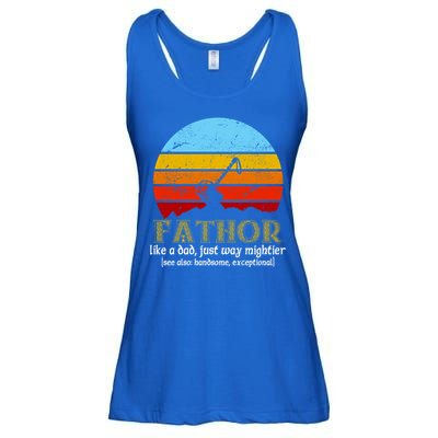 Retro Fathor Like Dad Just Way Mightier Ladies Essential Flowy Tank
