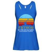 Retro Fathor Like Dad Just Way Mightier Ladies Essential Flowy Tank