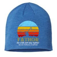 Retro Fathor Like Dad Just Way Mightier Sustainable Beanie
