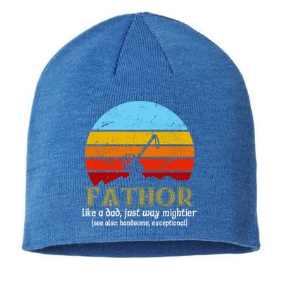 Retro Fathor Like Dad Just Way Mightier Sustainable Beanie