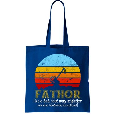 Retro Fathor Like Dad Just Way Mightier Bag