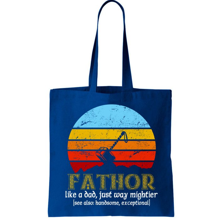 Retro Fathor Like Dad Just Way Mightier Bag