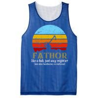 Retro Fathor Like Dad Just Way Mightier Mesh Reversible Basketball Jersey Tank