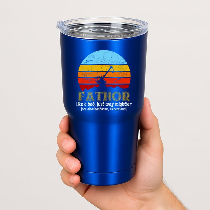 Retro Fathor Like Dad Just Way Mightier Tumbler