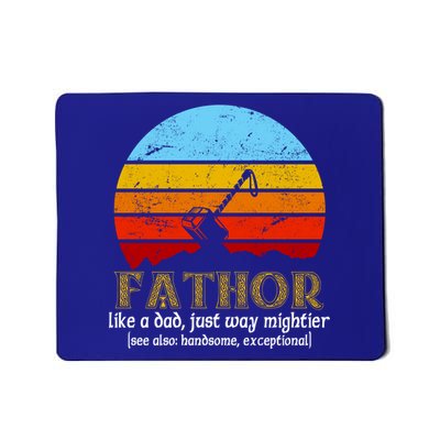 Retro Fathor Like Dad Just Way Mightier Mousepad