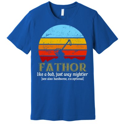 Retro Fathor Like Dad Just Way Mightier Premium T-Shirt