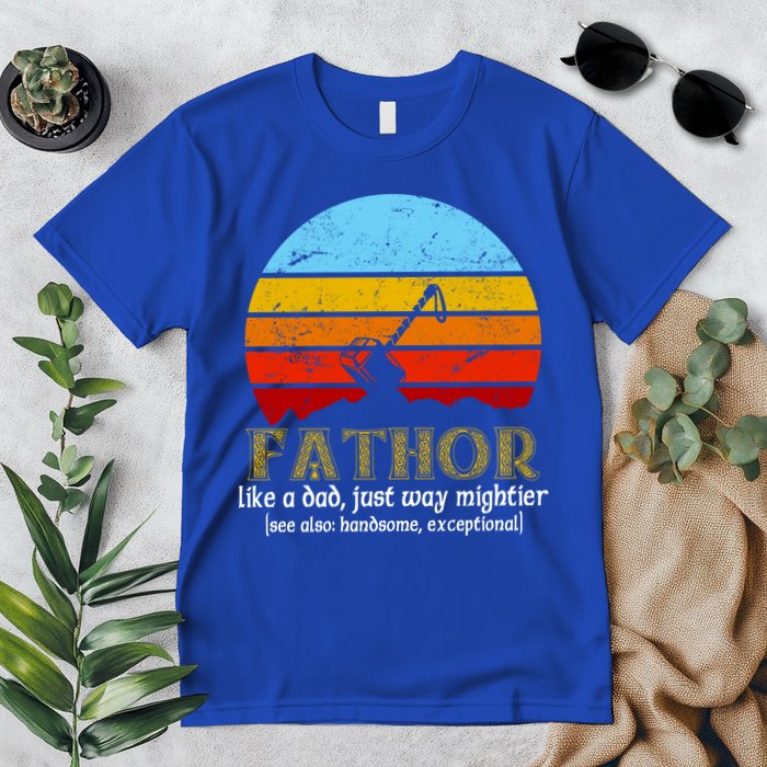 Retro Fathor Like Dad Just Way Mightier Premium T-Shirt