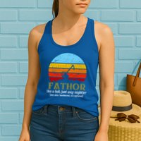 Retro Fathor Like Dad Just Way Mightier Womens Tank Top