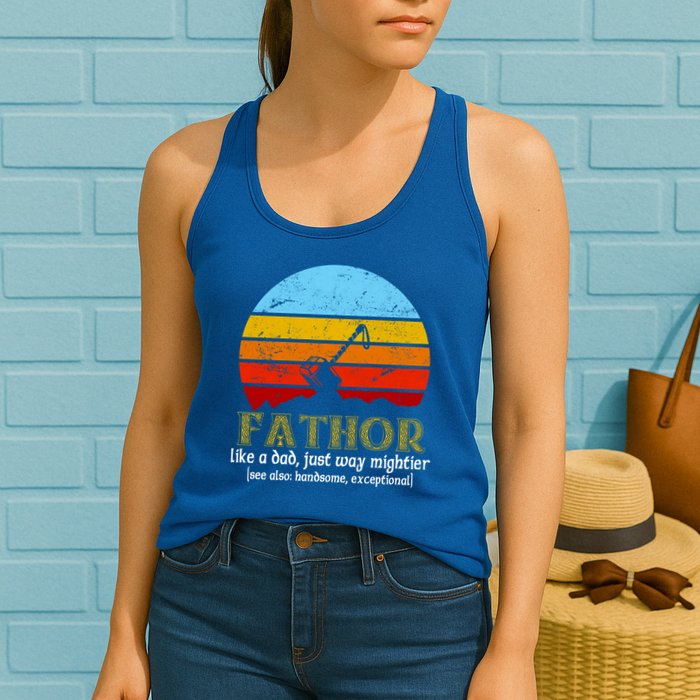 Retro Fathor Like Dad Just Way Mightier Womens Tank Top