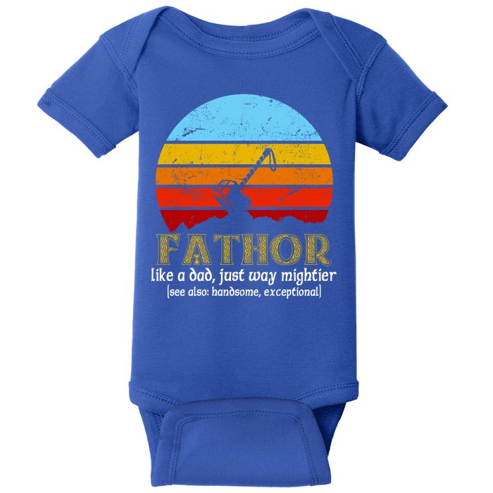 Retro Fathor Like Dad Just Way Mightier Baby Bodysuit