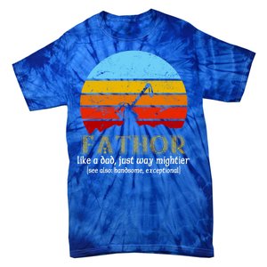 Retro Fathor Like Dad Just Way Mightier Tie-Dye T-Shirt