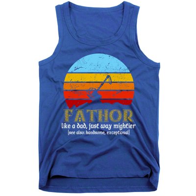 Retro Fathor Like Dad Just Way Mightier Tank Top