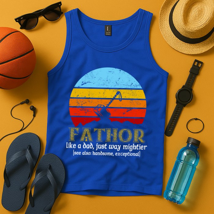 Retro Fathor Like Dad Just Way Mightier Tank Top