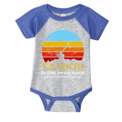 Retro Fathor Like Dad Just Way Mightier Infant Baby Jersey Bodysuit