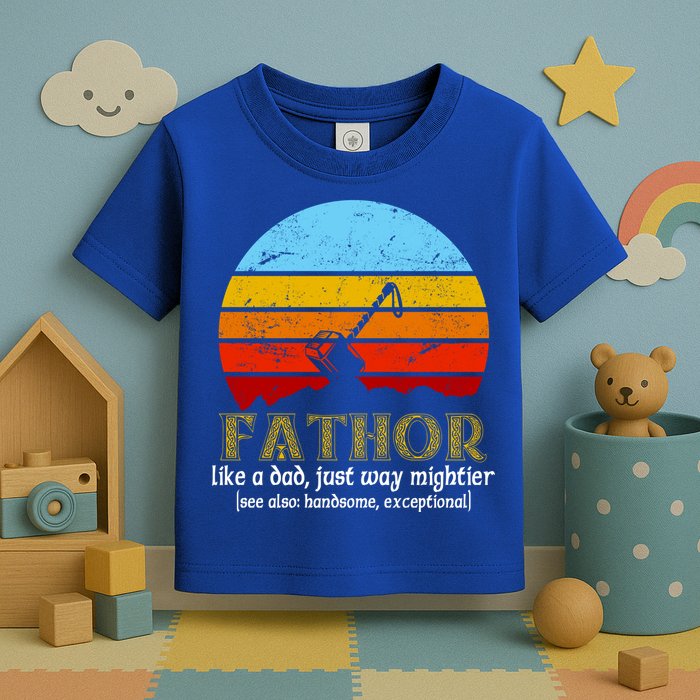 Retro Fathor Like Dad Just Way Mightier Toddler T-Shirt