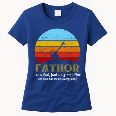 Retro Fathor Like Dad Just Way Mightier Womens T-Shirt