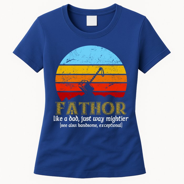 Retro Fathor Like Dad Just Way Mightier Womens T-Shirt