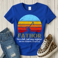 Retro Fathor Like Dad Just Way Mightier Womens T-Shirt