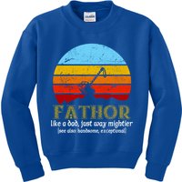 Retro Fathor Like Dad Just Way Mightier Kids Sweatshirt