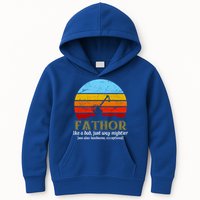 Retro Fathor Like Dad Just Way Mightier Kids Hoodie
