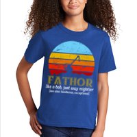 Retro Fathor Like Dad Just Way Mightier Kids T-Shirt