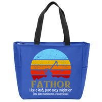 Retro Fathor Like Dad Just Way Mightier Zip Tote Bag