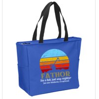 Retro Fathor Like Dad Just Way Mightier Zip Tote Bag
