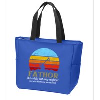 Retro Fathor Like Dad Just Way Mightier Zip Tote Bag