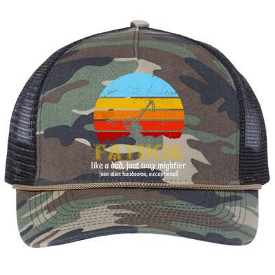 Retro Fathor Like Dad Just Way Mightier Retro Rope Trucker Hat Cap