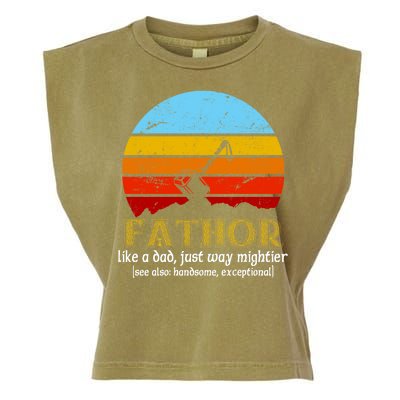 Retro Fathor Like Dad Just Way Mightier Garment-Dyed Women's Muscle Tee