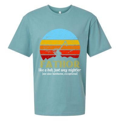 Retro Fathor Like Dad Just Way Mightier Sueded Cloud Jersey T-Shirt