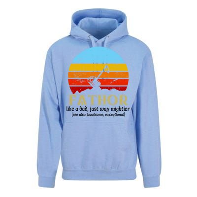 Retro Fathor Like Dad Just Way Mightier Unisex Surf Hoodie