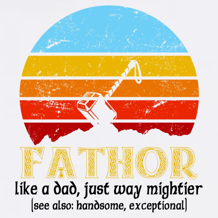 Retro Fathor Like Dad Just Way Mightier Garment-Dyed Sweatshirt
