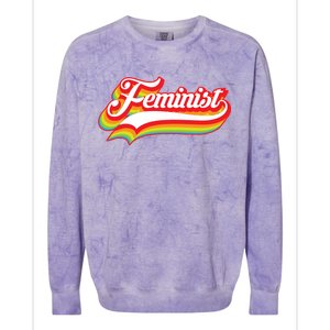 Retro Feminist Logo Colorblast Crewneck Sweatshirt