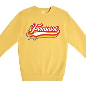 Retro Feminist Logo Premium Crewneck Sweatshirt