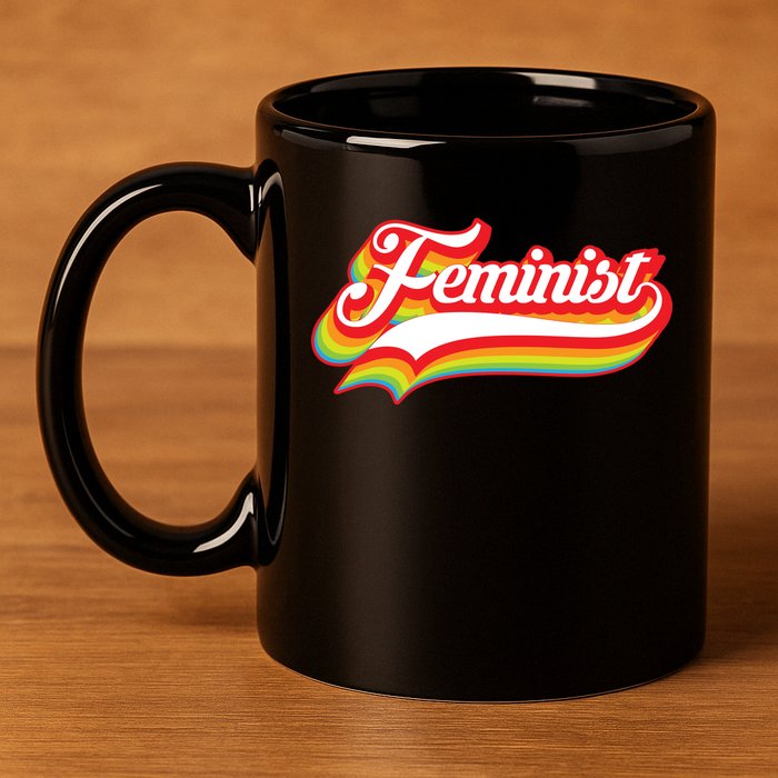 Retro Feminist Logo 11oz C Handle Ceramic Mug