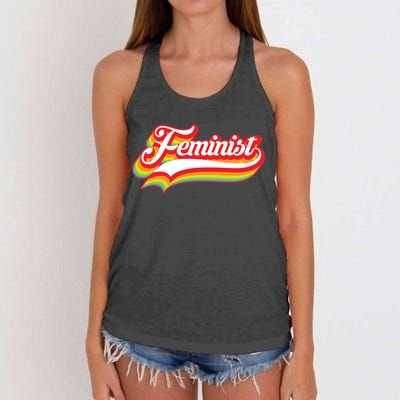 Retro Feminist Logo Women's Knotted Racerback Tank