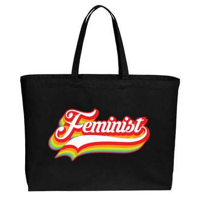 Retro Feminist Logo Cotton Canvas Jumbo Tote