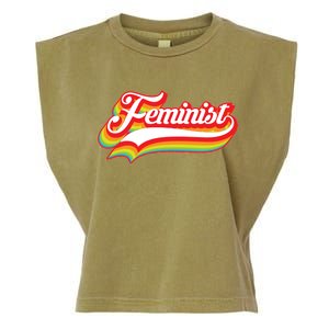 Retro Feminist Logo Garment-Dyed Women's Muscle Tee