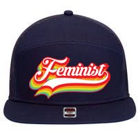 Retro Feminist Logo 7 Panel Mesh Trucker Snapback Hat