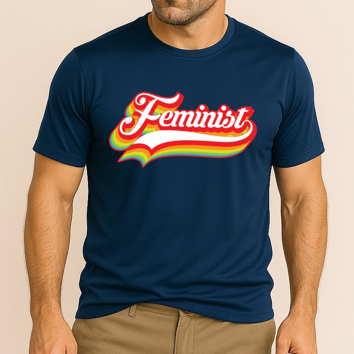 Retro Feminist Logo Cooling Performance Crew T-Shirt