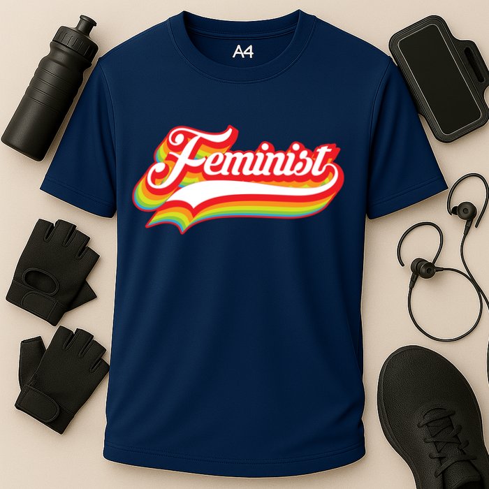 Retro Feminist Logo Cooling Performance Crew T-Shirt