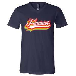 Retro Feminist Logo V-Neck T-Shirt