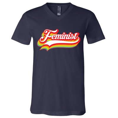 Retro Feminist Logo V-Neck T-Shirt