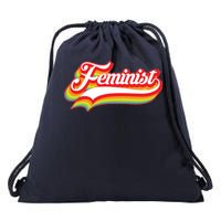 Retro Feminist Logo Drawstring Bag