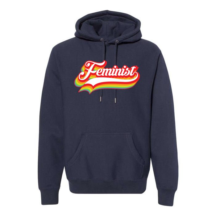 Retro Feminist Logo Premium Hoodie