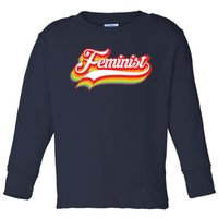 Retro Feminist Logo Toddler Long Sleeve Shirt