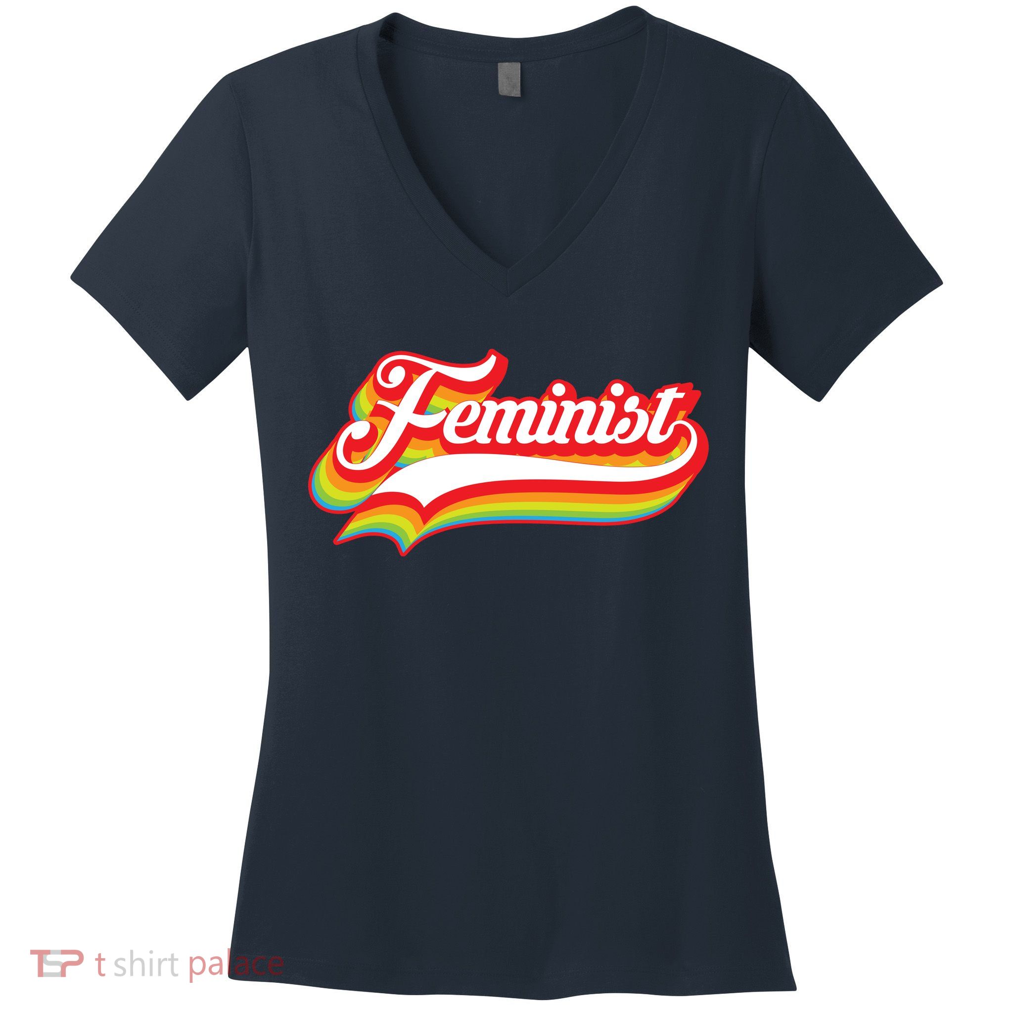 Retro Feminist Logo Women's V-Neck T-Shirt
