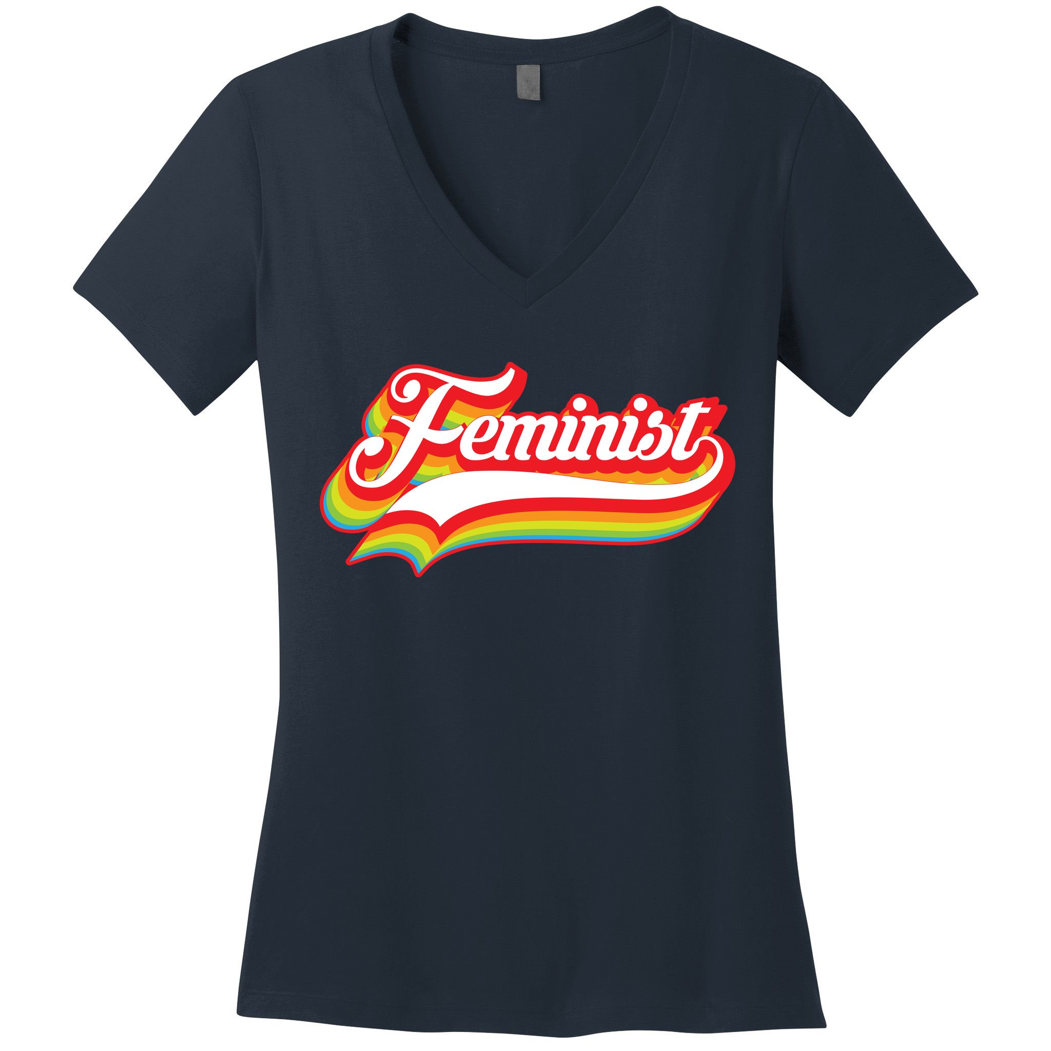 Retro Feminist Logo Women's V-Neck T-Shirt